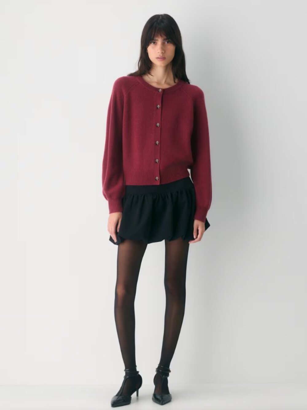 Aritzia Wilfrid Essential Wool Cashmere London Cardigan Cordovan